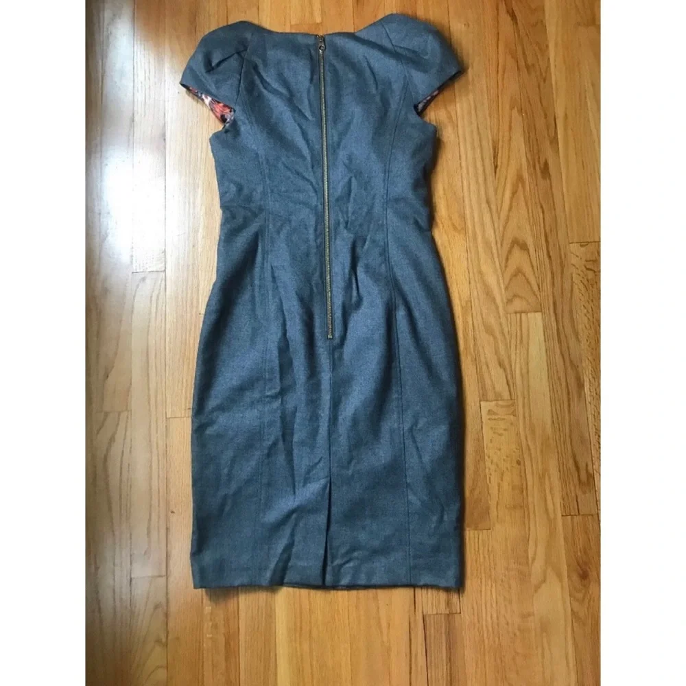 Ted Baker London Gray Midi Dress with Floral Detail - Picture 5 of 7